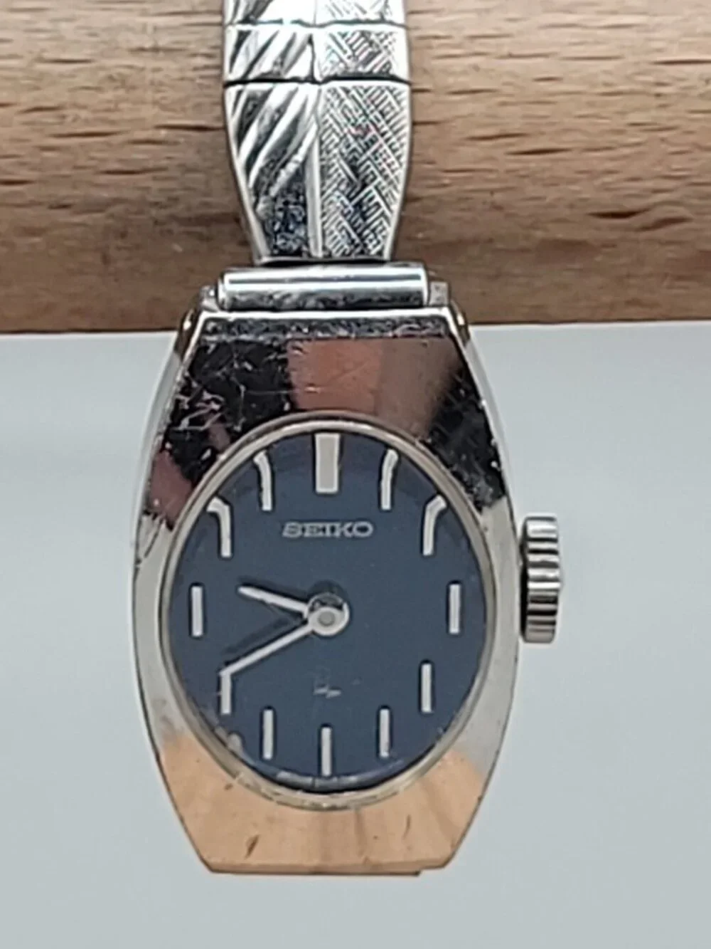 VTG 1971 Seiko 11-7039 Ladies Mechanical Watch Blue Dial 17mm 6